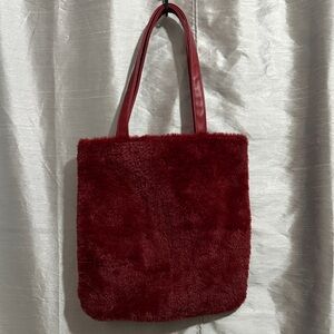 Forever 21 Deep Red Faux Fur Tote